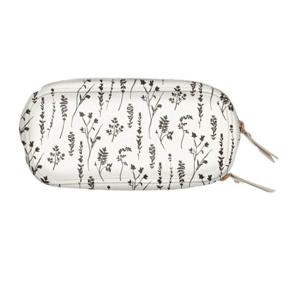 Blue Sky The Evergirl Faux Leather Zippered Pouch , Pressed Flowers